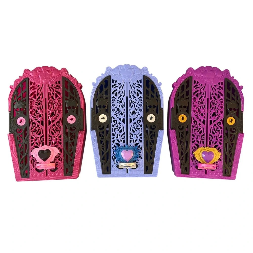 Monster High Skulltimate Secrets Coffin Locker Lot Pink Purple Blue 3pc Set